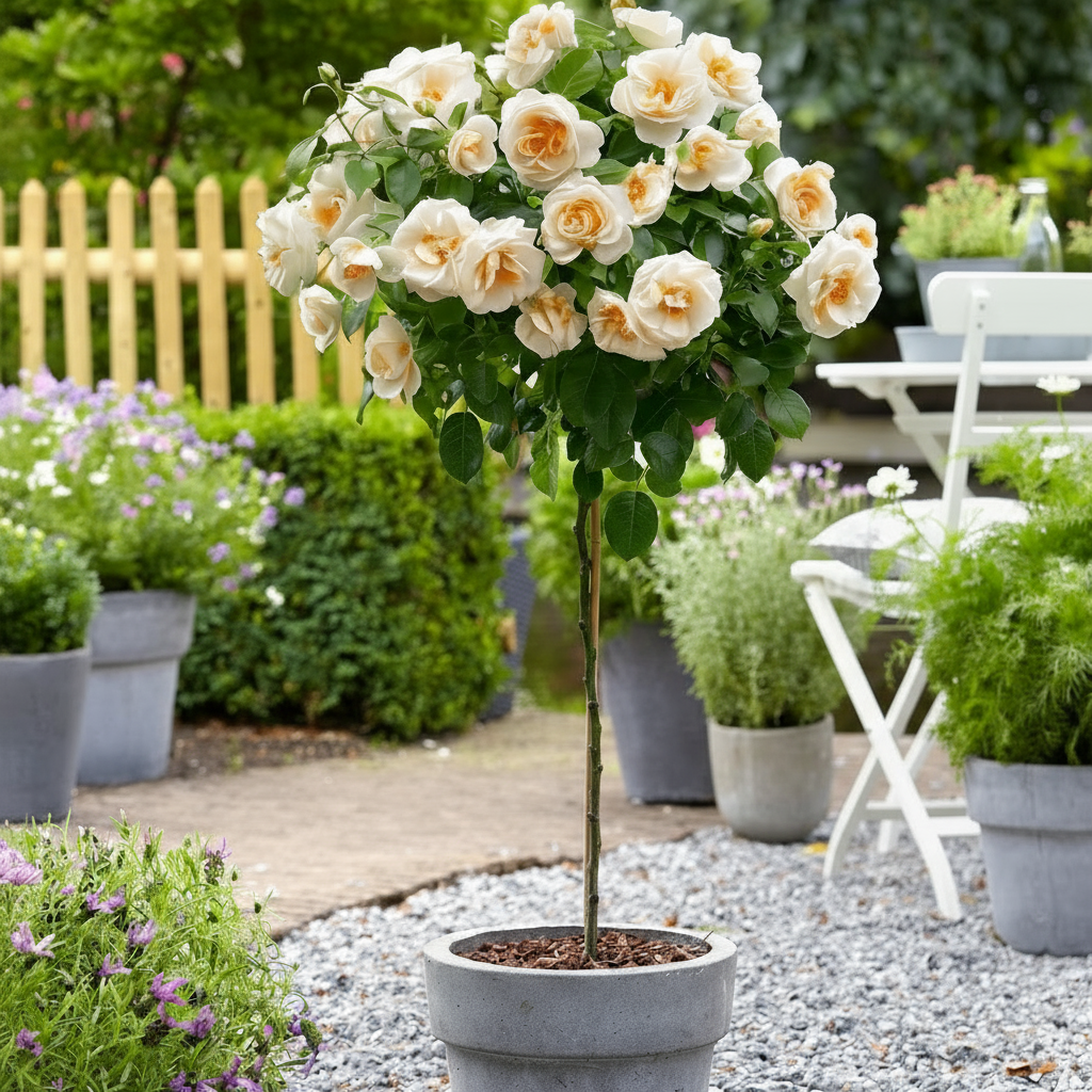 Trandafir pe tulpină înaltă (Pomișor) Vanilla